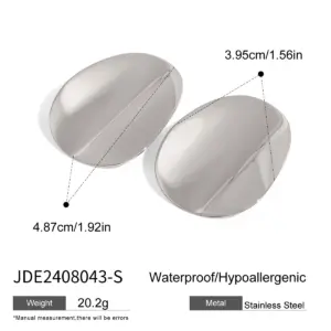 Stainless Steel Oval Earrings Model JDE2408043 15 Sd66452d73adc471c9a70dbcb6d8c0908e