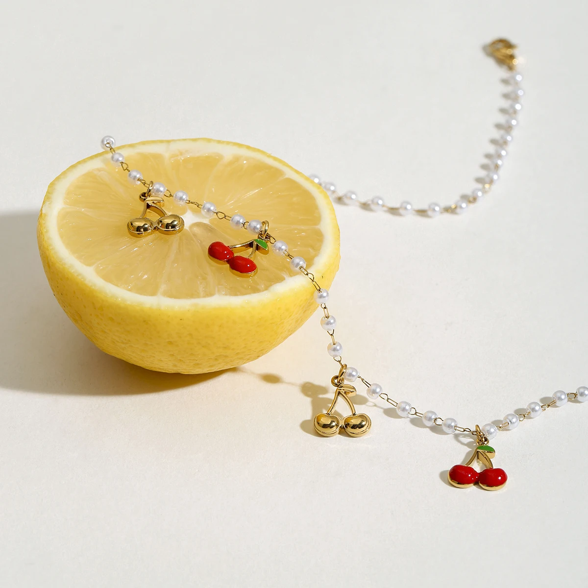 Vibrant Stainless Steel Cherry Necklace 3 Vibrant Stainless Steel Cherry Necklace - Image 3