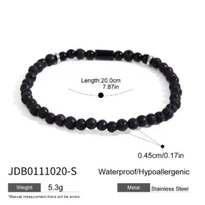 Unisex Stainless Steel Beaded Chain Bracelet 19 Sd6bac1327f324de294e086f7c7b1bc91F