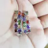 Colorful Zircon Hoop Earrings for Women