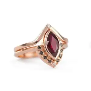 Red Zircon Geometric Marquise Ring for Women 11 Sd6d53aec02af435a889b1473ca5dacbaj
