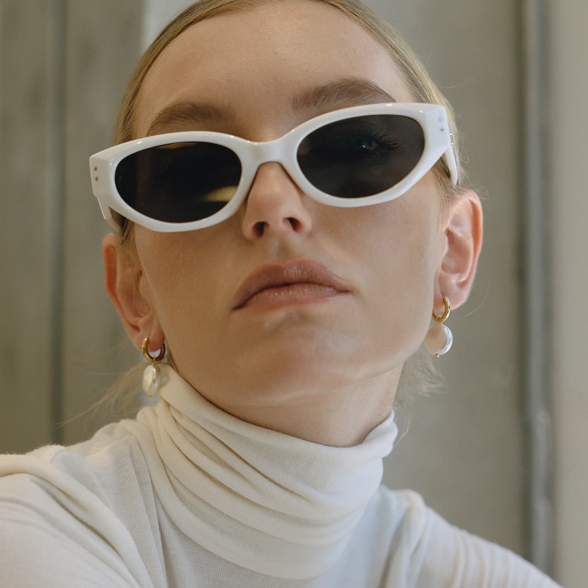 Stainless Steel Pearl Drop Earrings 4 Stainless Steel Pearl Drop Earrings - Image 4