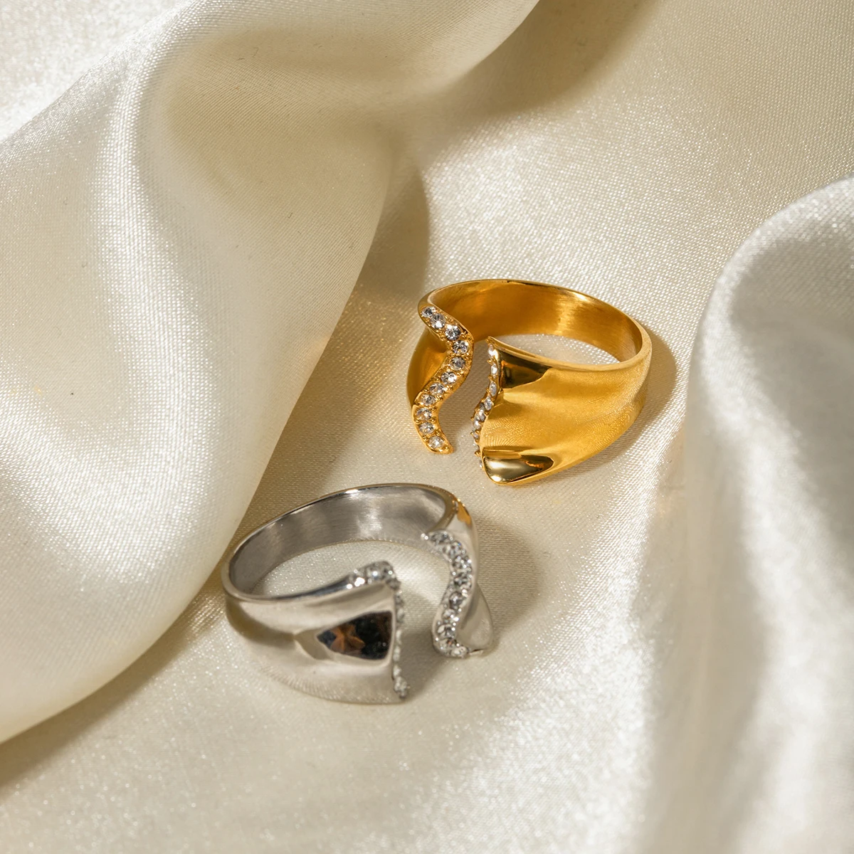 Stainless Steel Modern Open Ring 6 Stainless Steel Modern Open Ring - Image 6