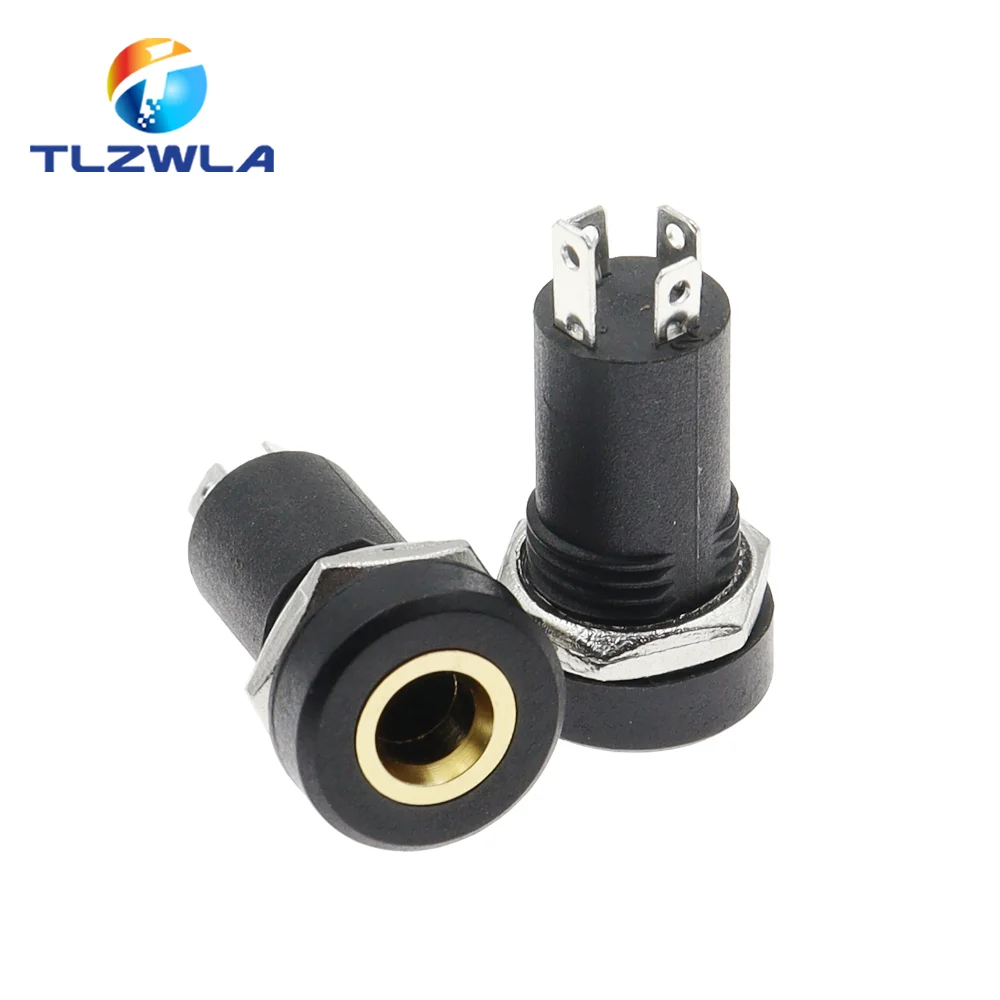 Set of Five Black 3.5mm Audio Connectors with Gold Plating 2 Set of Five Black 3.5mm Audio Connectors with Gold Plating - Image 2