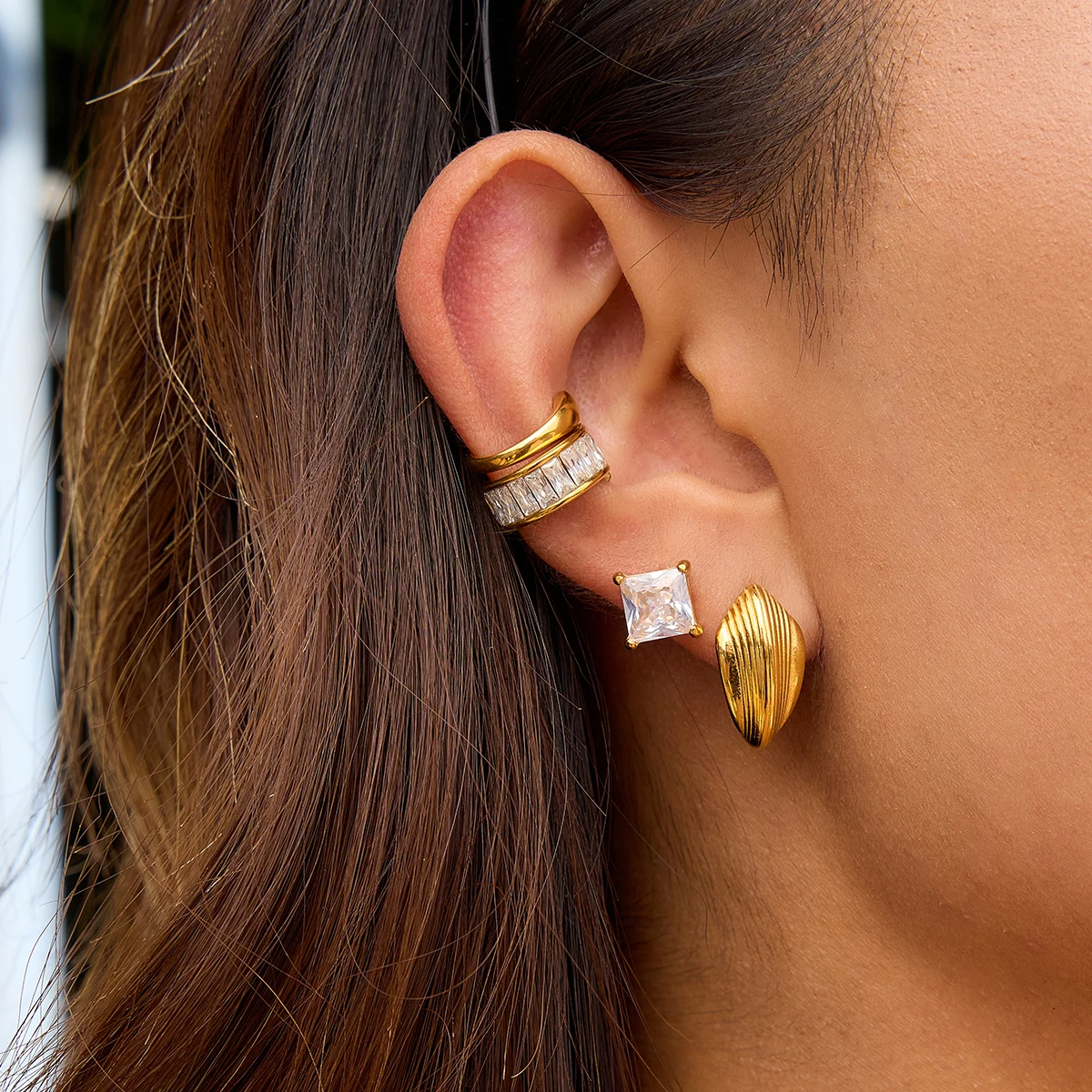 Stainless Steel Water Drop Earrings JDE0105014 3 Stainless Steel Water Drop Earrings JDE0105014 - Image 3