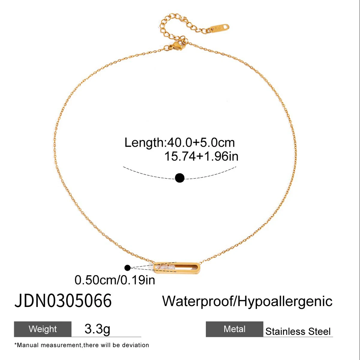 Gold-Tone Stainless Steel Geometric Necklace 7 Gold-Tone Stainless Steel Geometric Necklace - Image 7