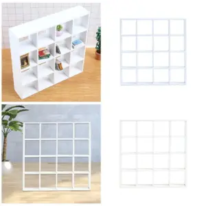 White Miniature Dollhouse Bookcase with 16 Compartments 9 Sd74dc464ea4146d0b5a8e6bd4eac4d5e9