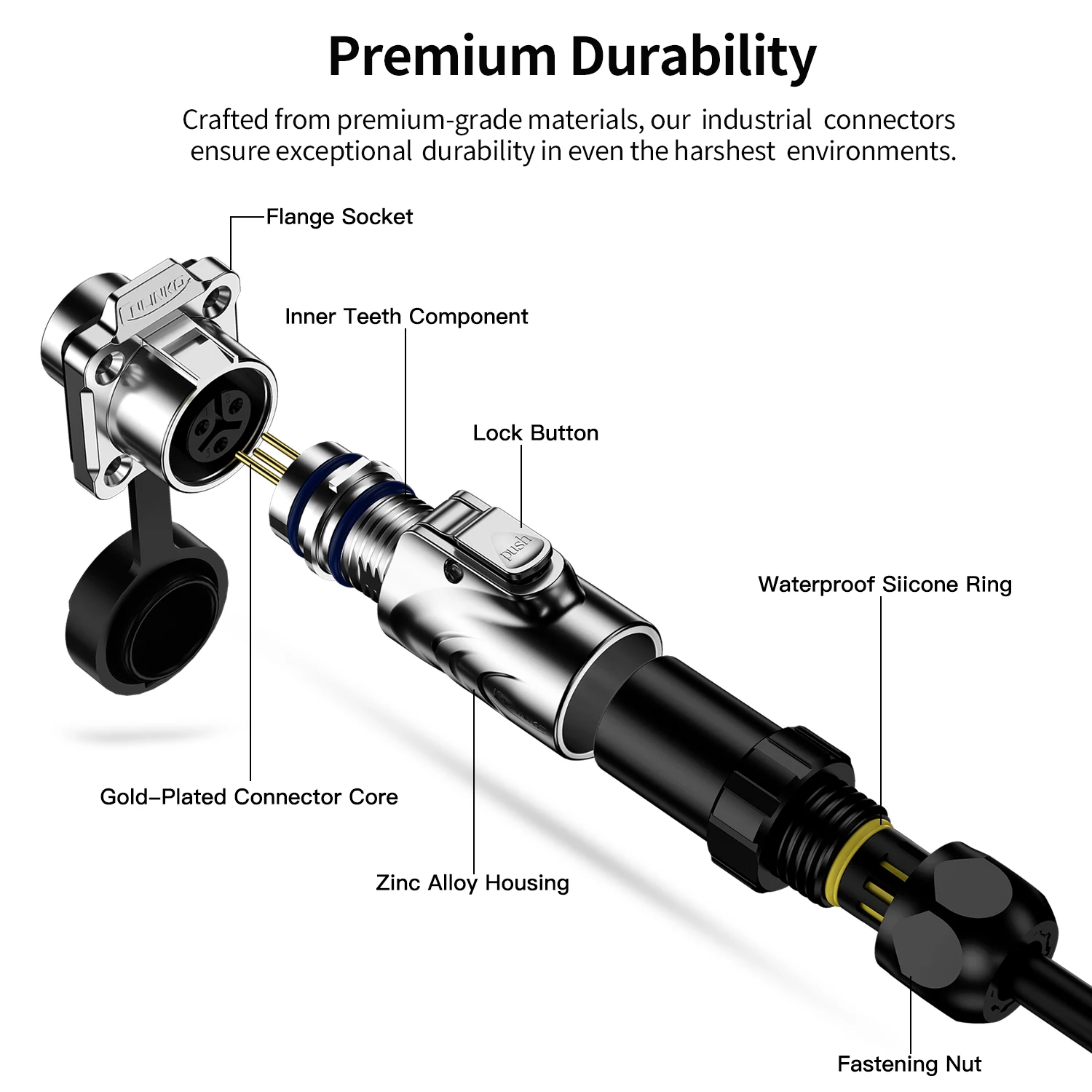 LP12 Waterproof Metal Shell Circular Connector 5 LP12 Waterproof Metal Shell Circular Connector - Image 5