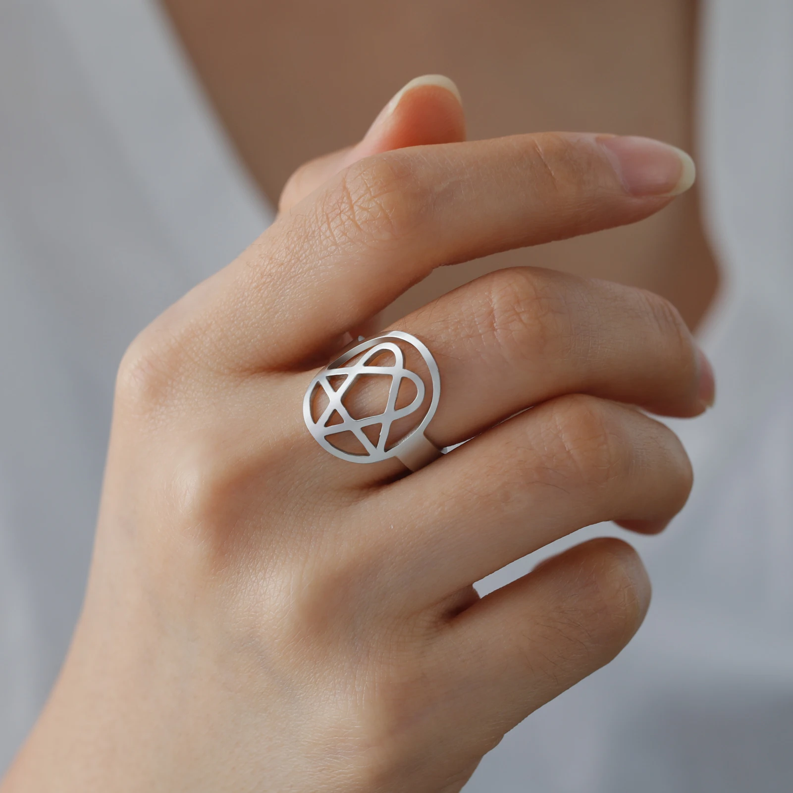 Heartagram Star Ring in Gold or Silver 2 Heartagram Star Ring in Gold or Silver - Image 2