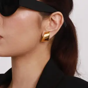 Stainless Steel Gold-Trapezoidal Earrings for Women 7 Sd7bc7f2e8384448fae81721fa1e970727