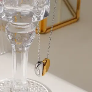 Two-tone Stainless Steel Heart Necklace JDN0211001 10 Sd7e9e2df4052480d9f709ef993142582v