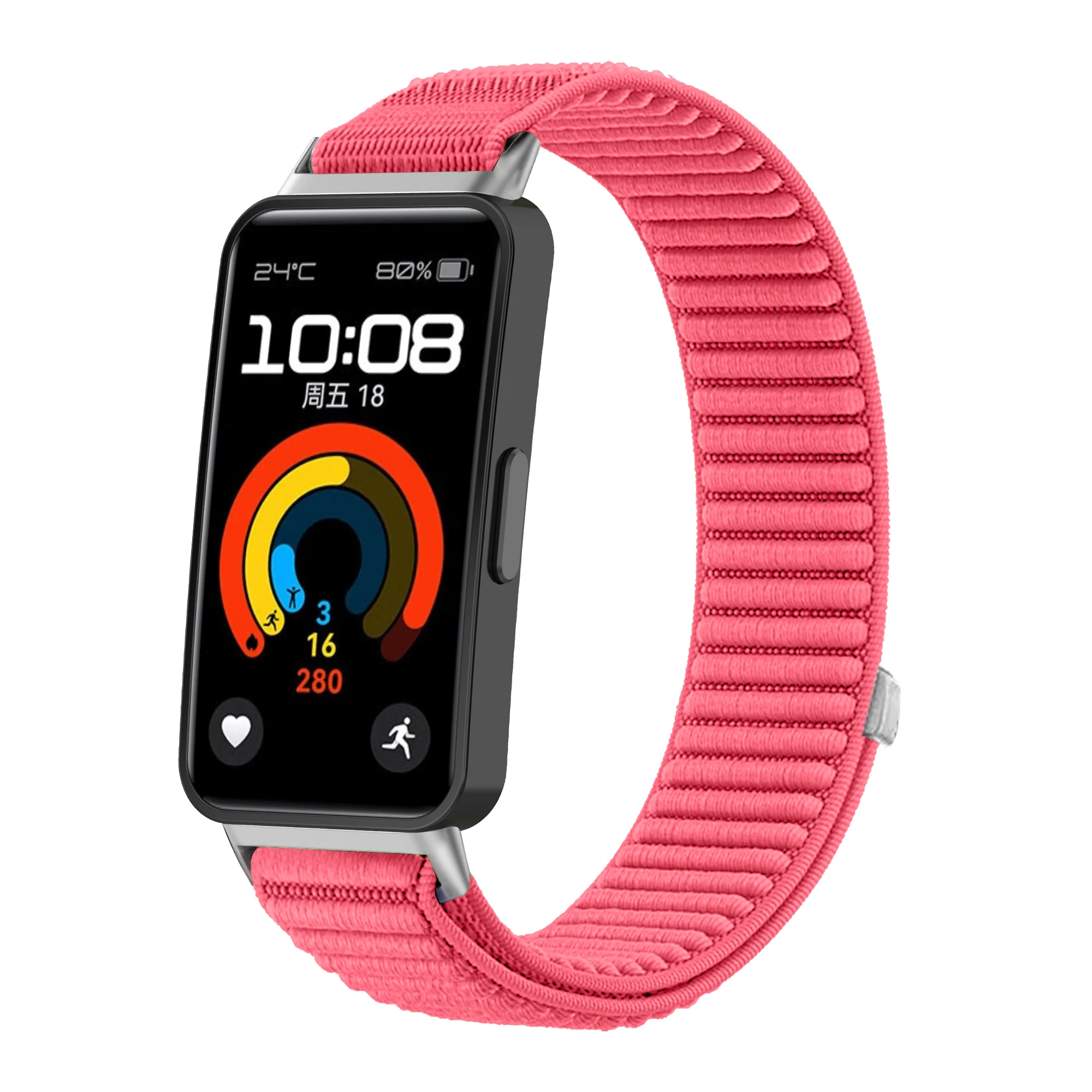 Vibrant Pink Nylon Loop Band for Huawei Watch 10 Vibrant Pink Nylon Loop Band for Huawei Watch - Image 10