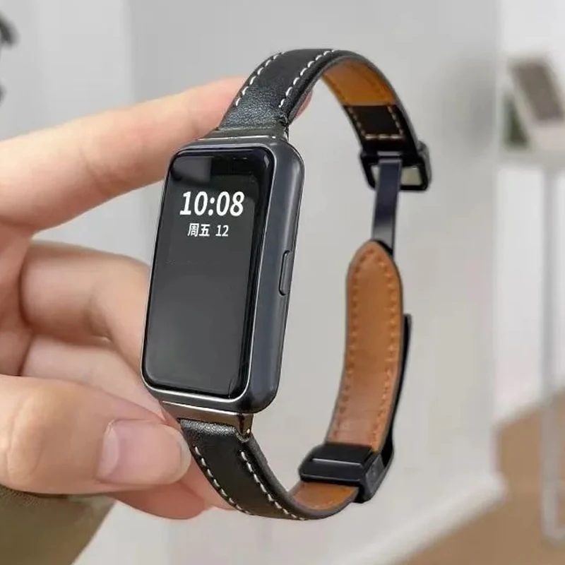 Magnetic Leather Strap for Huawei Band 8/9/10 1 Magnetic Leather Strap for Huawei Band 8/9/10