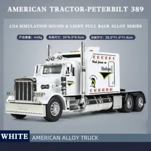 Black 1:24 Scale Peterbilt 389 Diecast Model 18 Sd8644ae6598d4067970d351dac388acdY