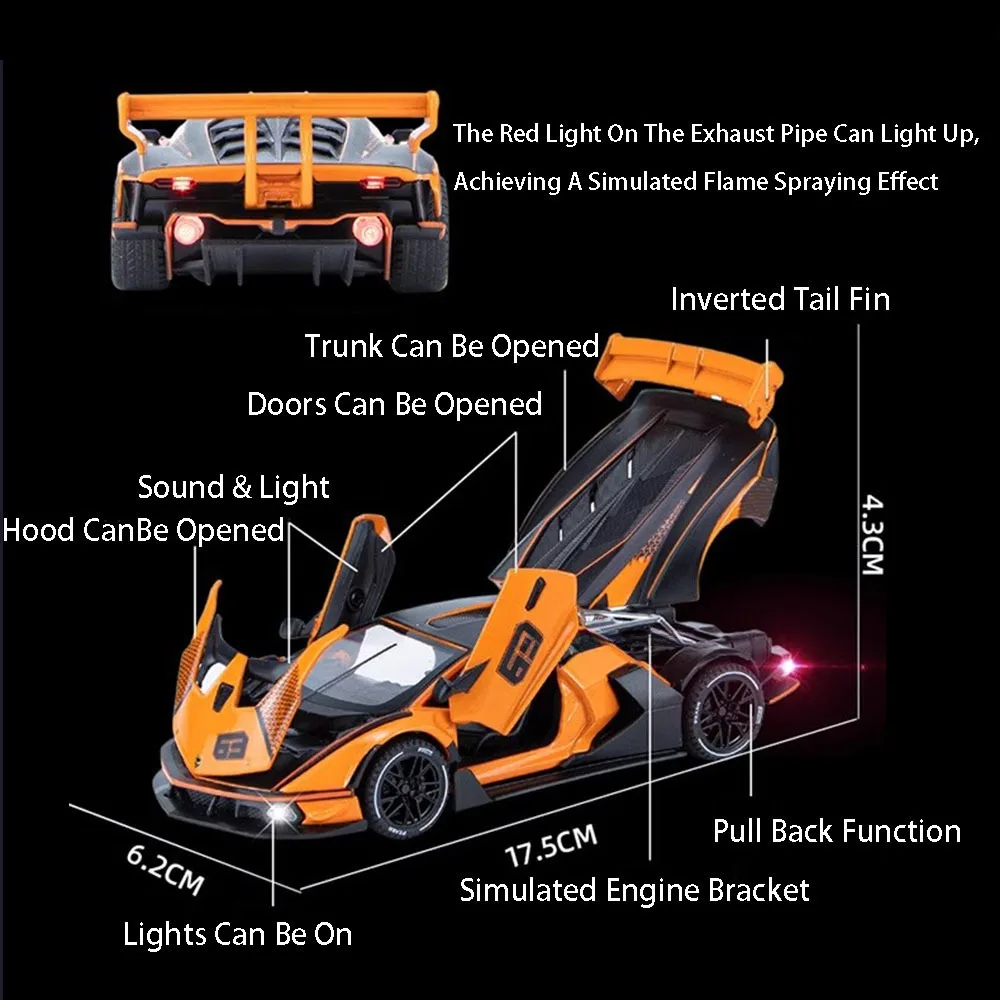 Diecast Lamborghini Sports Car Model 1:32 Scale 6 Diecast Lamborghini Sports Car Model 1:32 Scale - Image 6