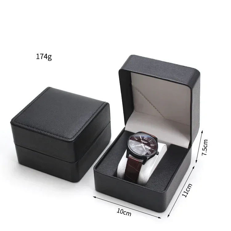 Square Leatherette Watch Storage Box for Men 9 Square Leatherette Watch Storage Box for Men - Image 9