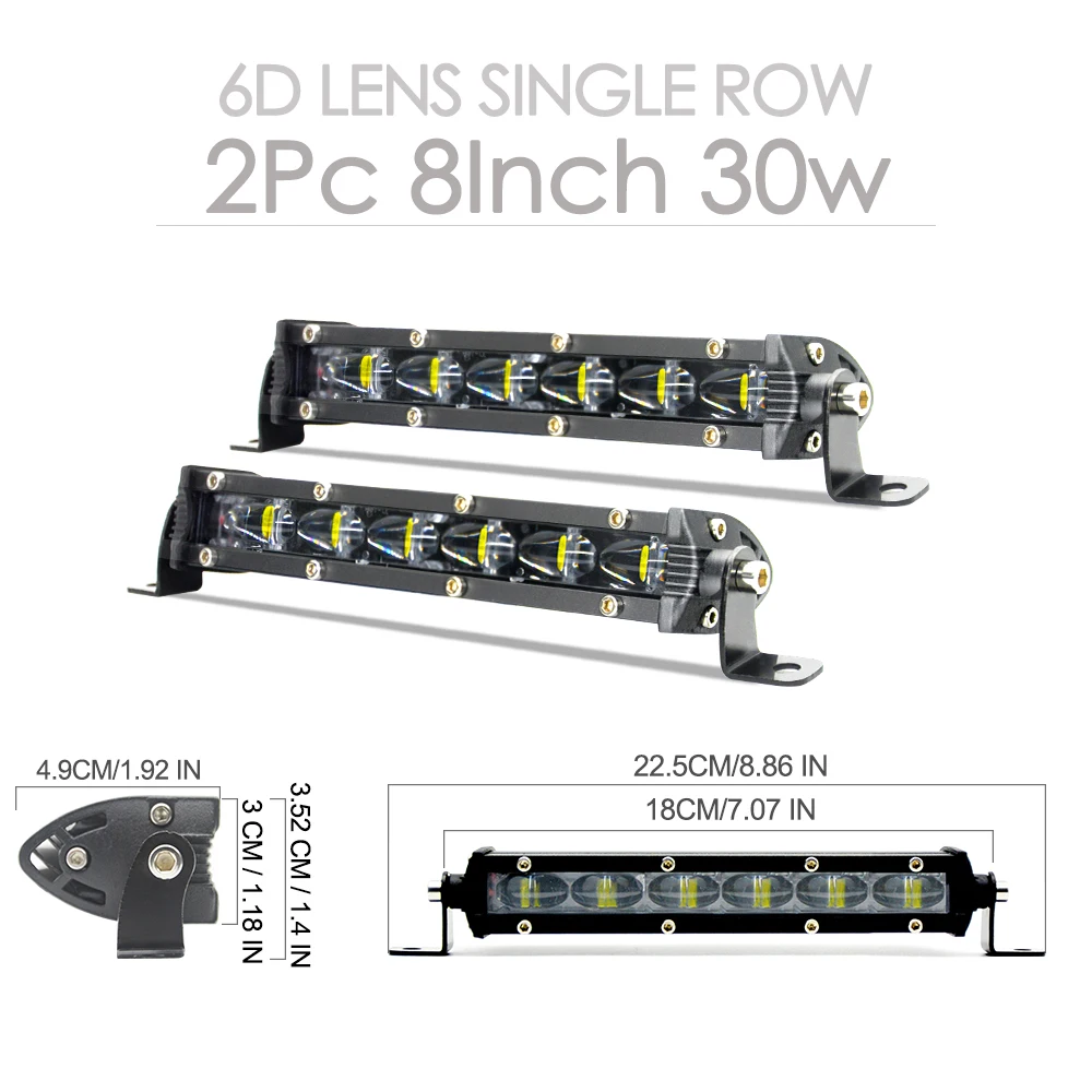 8-Inch Dual-Beam LED Work Light Bar 2 8-Inch Dual-Beam LED Work Light Bar - Image 2