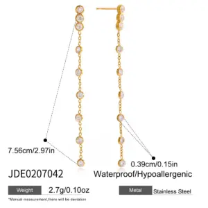 Stainless Steel Gold-Tone Drop Earrings 13 Sd88c4c80f9ae478db9994a286480908c8