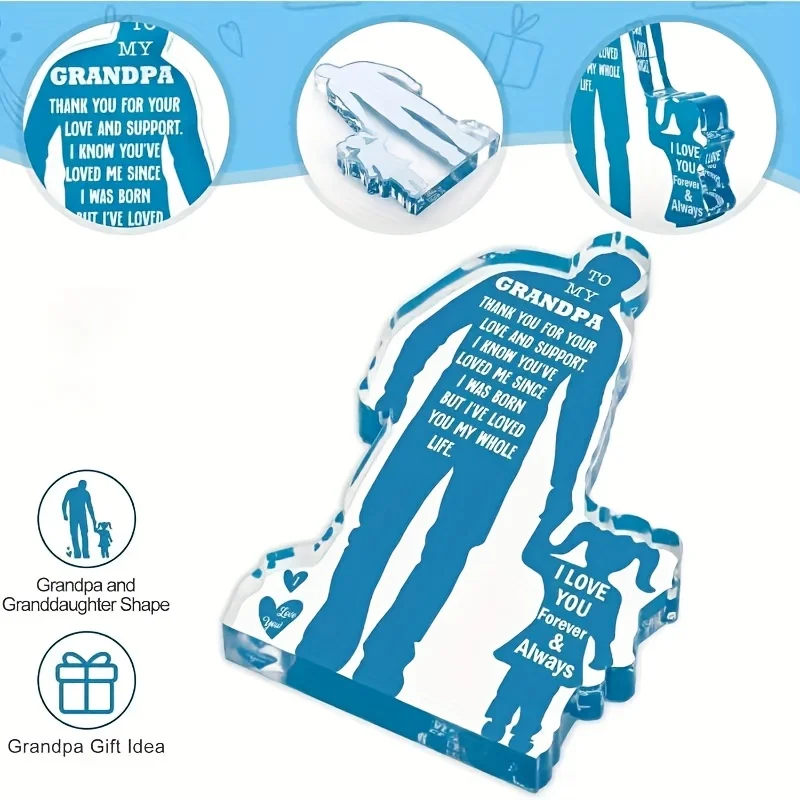 Acrylic Grandfather and Granddaughter Figurine 5 Acrylic Grandfather and Granddaughter Figurine - Image 5