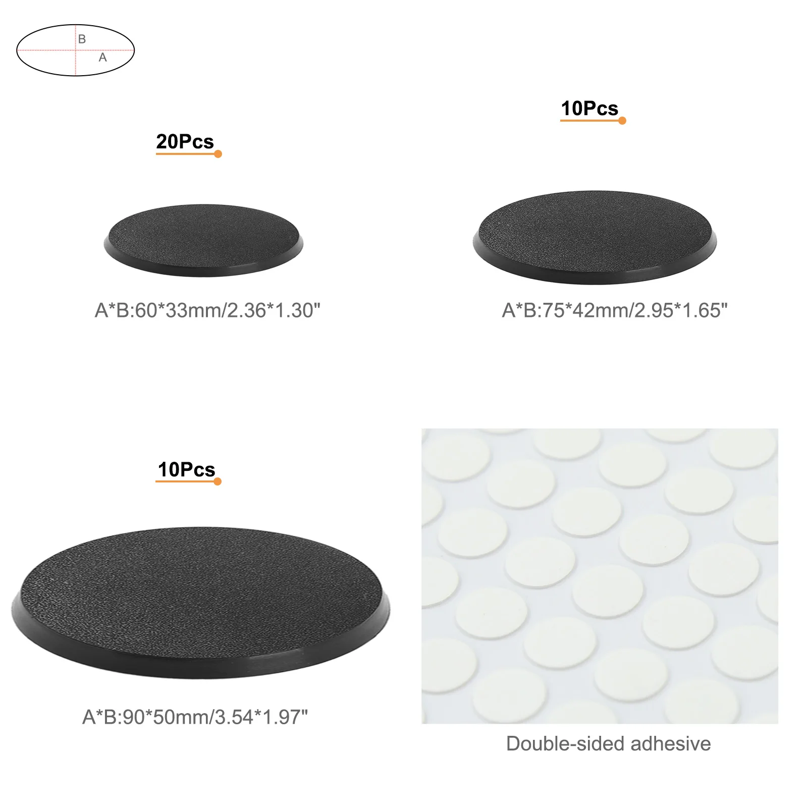 Evemodel Black Oval Base Set (40 pcs) 3 Evemodel Black Oval Base Set (40 pcs) - Image 3