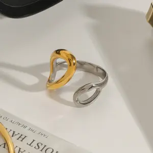 Stainless Steel Gold and Silver Women's Ring 10 Sd8e57dcc450c4b71a652d4c8dd54d578J
