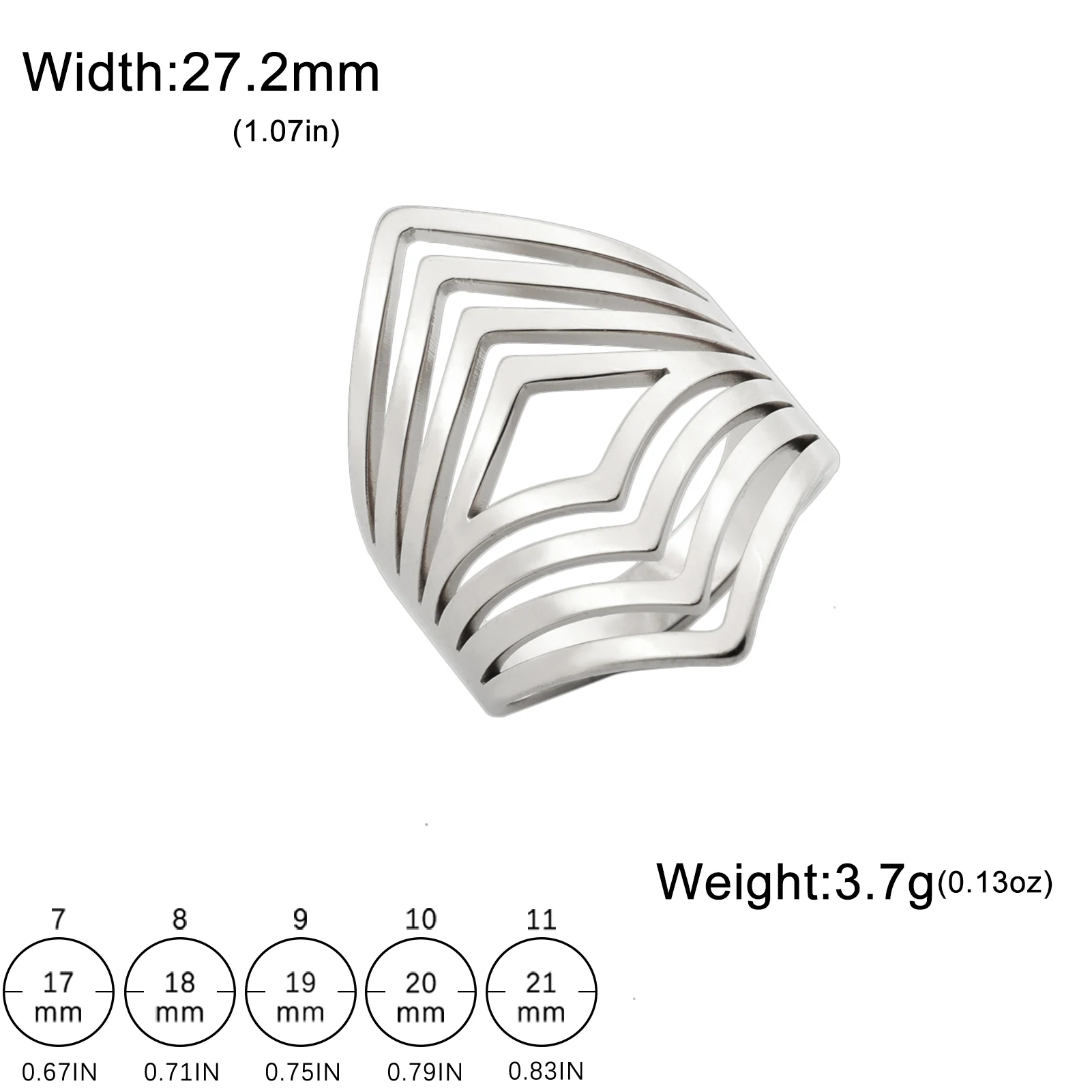 Geometric Rhombus Stainless Steel Ring for Women 8 Geometric Rhombus Stainless Steel Ring for Women - Image 8