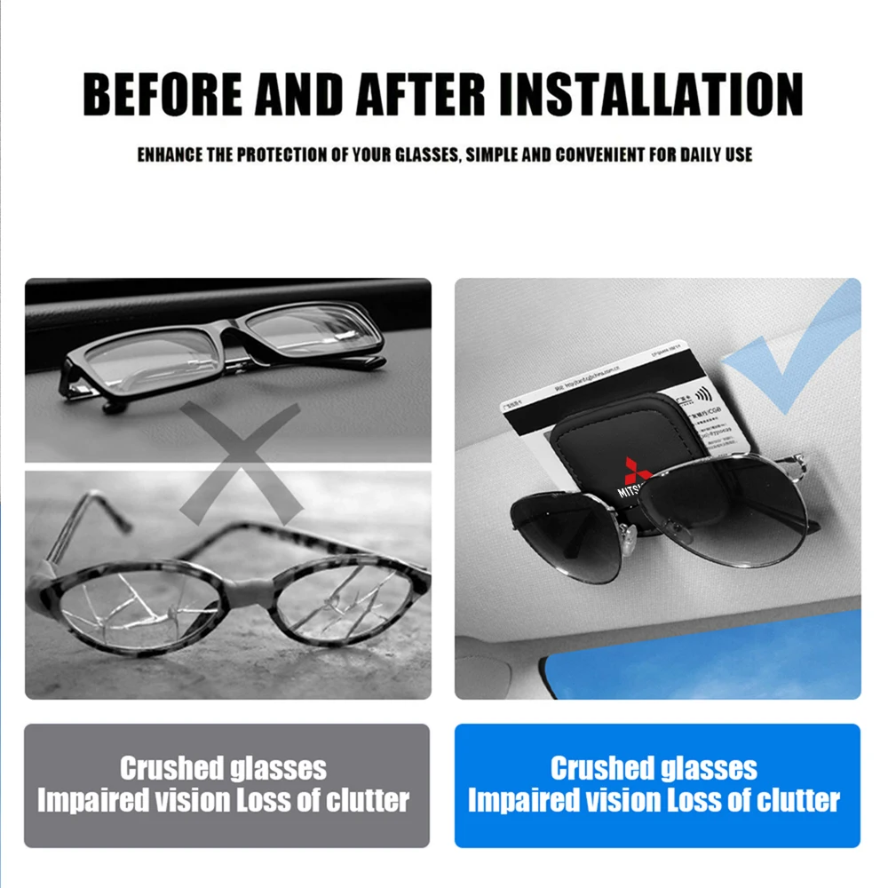 Mitsubishi Car Glasses Holder in PU Leather 6 Mitsubishi Car Glasses Holder in PU Leather - Image 6