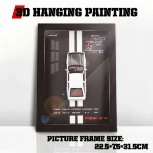 3D Car Wall Art with Dark Wood Frame 12 Sd945639cd7394093a0c41f0e61c17308J