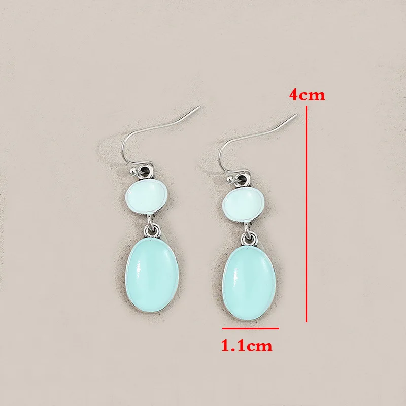 Vintage Silver Drop Earrings with Blue Patterns 5 Vintage Silver Drop Earrings with Blue Patterns - Image 5