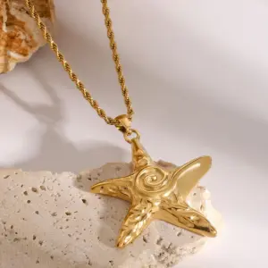 Gold Stainless Steel Starfish Necklace 9 Sd959ae248ec143ed83a5be5feff096fdM