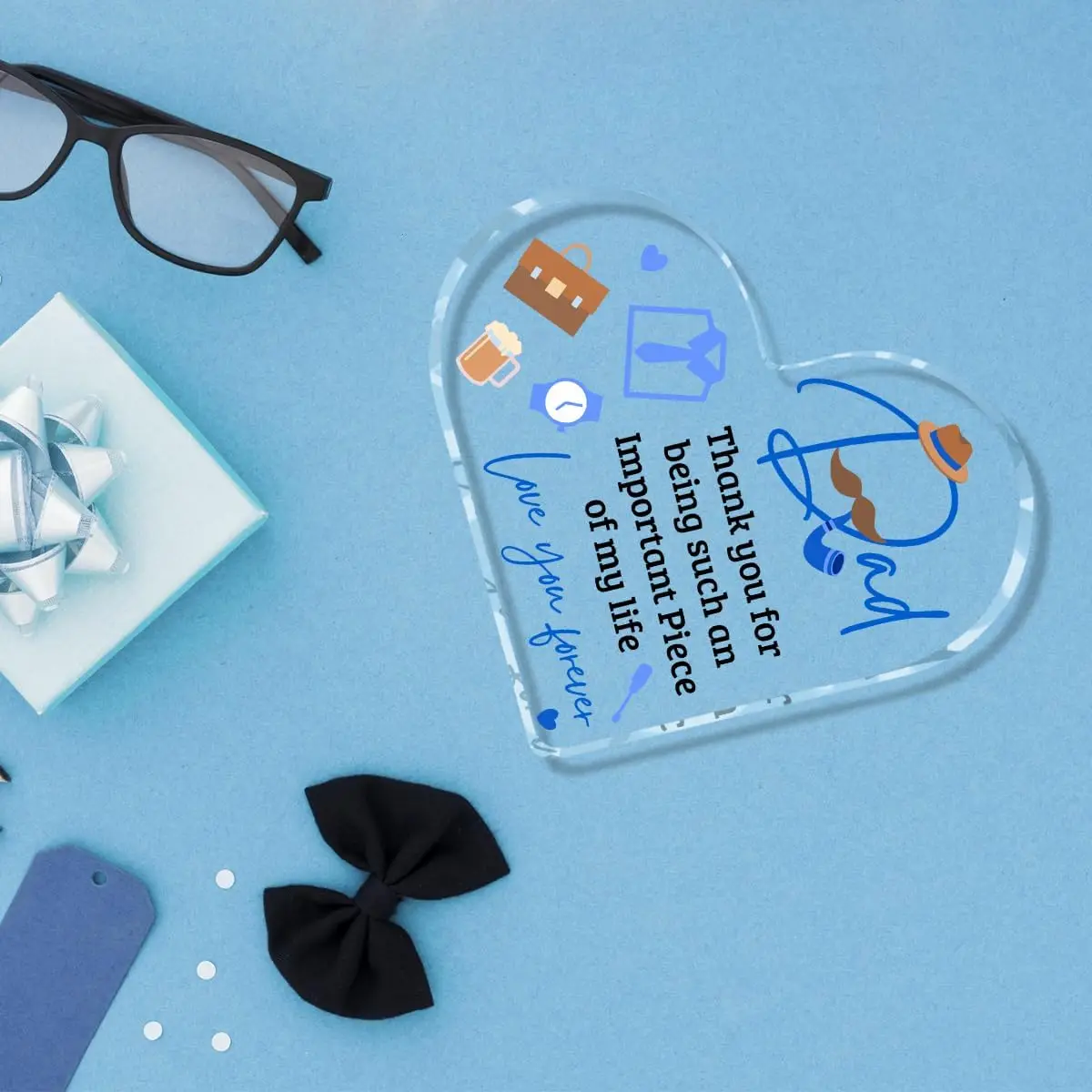 Heart-Shaped Acrylic Dad Plaque 3 Heart-Shaped Acrylic Dad Plaque - Image 3