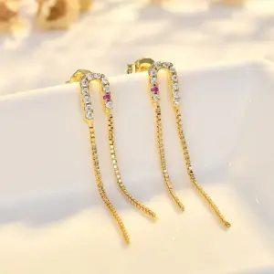 925 Silver Semi-Circular Tassel Earrings 13 Sd9d91bbd2b5049338f4f2ce52690a508s