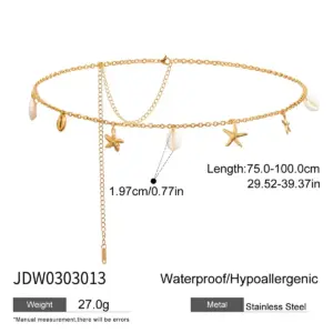 Gold-Toned Stainless Steel Waist Chain with Charms 15 Sd9ddb96be1ee42d3804975075a30432fs