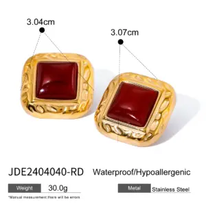 Stainless Steel Square Stud Earrings Red 13 Sd9f186d1863348f492983a2d9bc10ece0 2