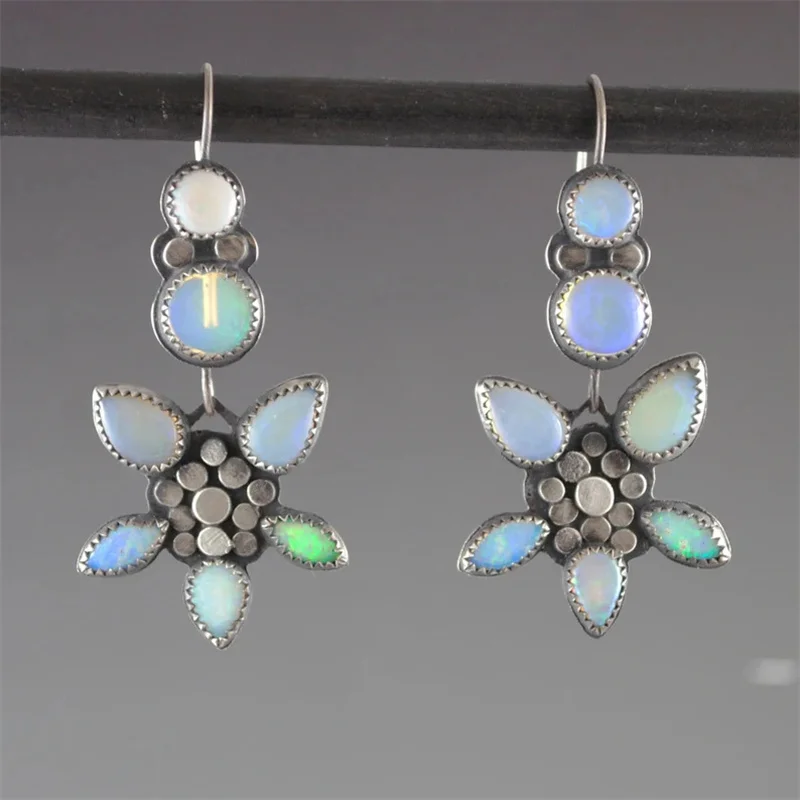 Vintage Blue Opalescent Waterdrop Earrings 2 Vintage Blue Opalescent Waterdrop Earrings - Image 2