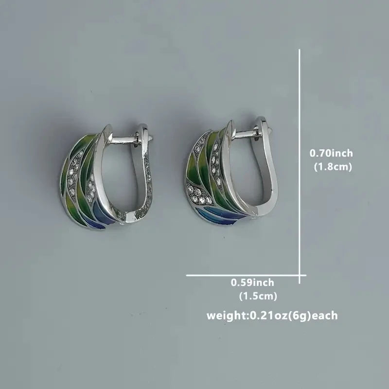 Leaf Print Hoop Earrings for Women 3 Leaf Print Hoop Earrings for Women - Image 3