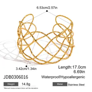 Exaggerated Stainless Steel Cuff Bracelet for Women 19 Sda5cff6dfd40494db6ac736d0e6d69191