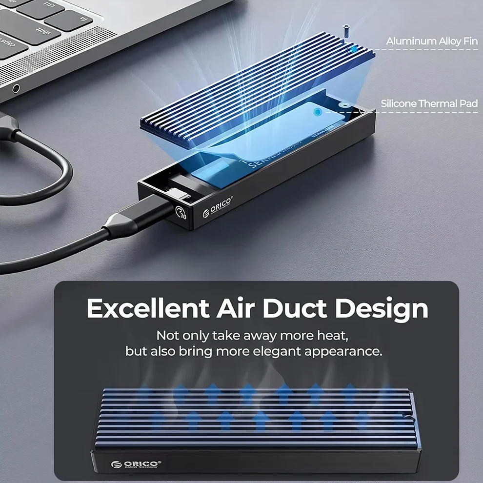 Aluminum M.2 NVMe SSD Enclosure 2TB Support 3 Aluminum M.2 NVMe SSD Enclosure 2TB Support - Image 3