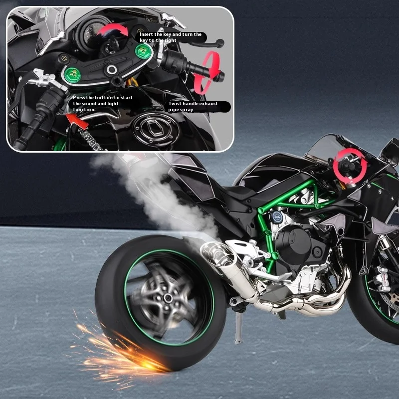 Kawasaki H2R 1:6 Diecast Motorcycle Model 4 Kawasaki H2R 1:6 Diecast Motorcycle Model - Image 4