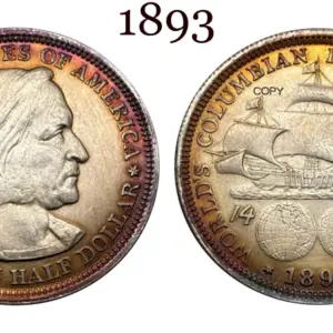 Vintage Columbian Half Dollar Replica, 30mm 17 Sda8100c4ac38490480162c5496562b4dF