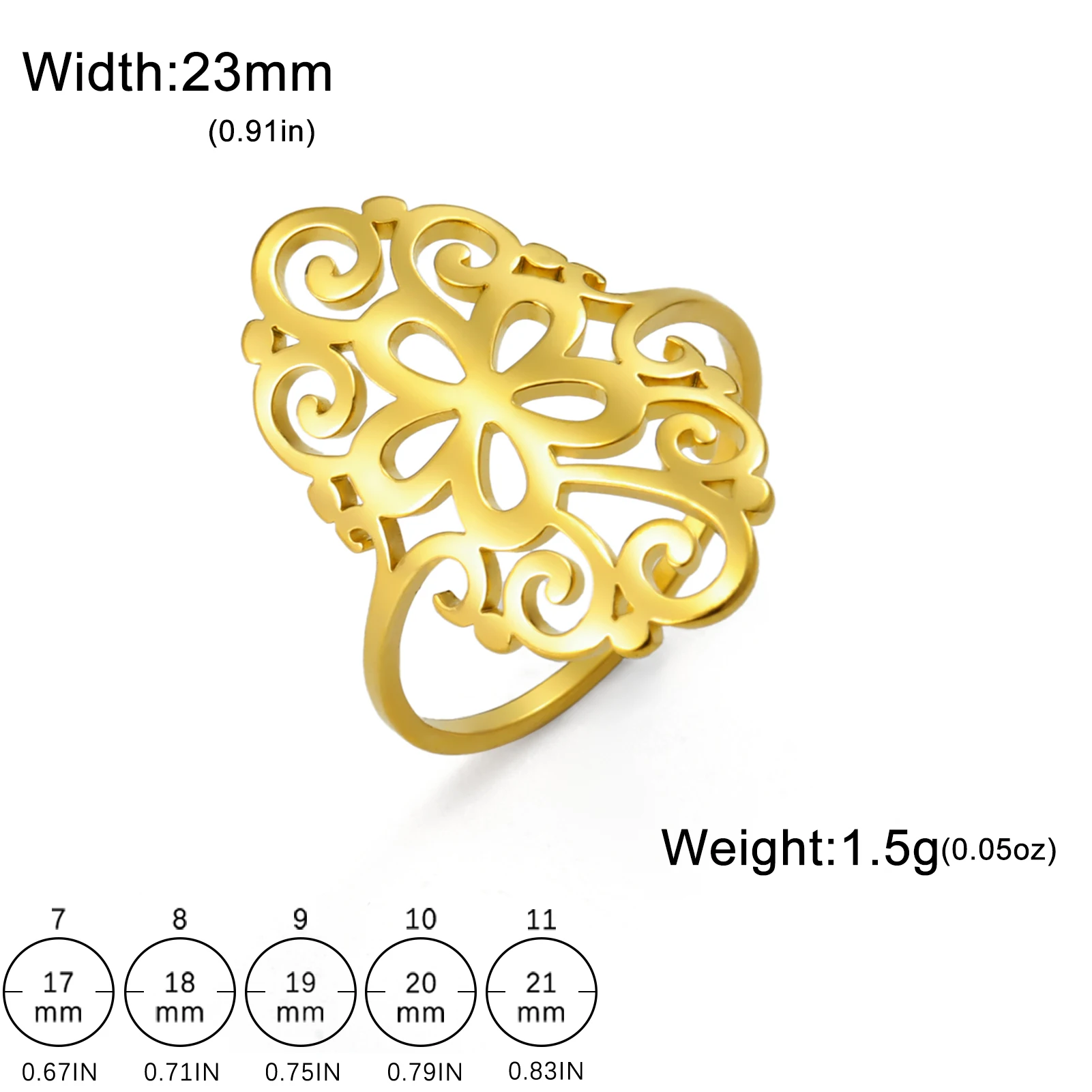 Elegant Filigree Flower Ring for Women 6 Elegant Filigree Flower Ring for Women - Image 6