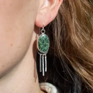 Vintage Silver Green Stone Dangle Earrings 5 Sda842401aee6460fa387bab1033a97a33