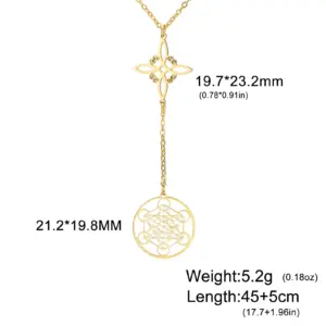 Metatron Cube Witch Knot Necklace in Stainless Steel 17 Sdabeb7bf883e4b3ba5754600cdb4a7e1J