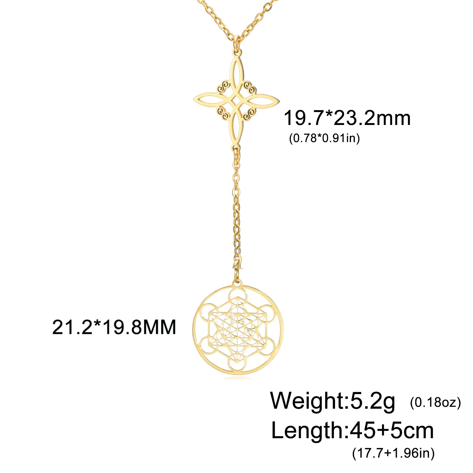 Metatron Cube Witch Knot Necklace in Stainless Steel 8 Metatron Cube Witch Knot Necklace in Stainless Steel - Image 8