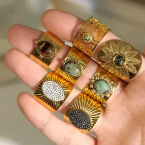 Elegant Stainless Steel Gold-Finish Fashion Ring Collection 11 Sdafbfee04a874df591f67615fb0dba4eJ