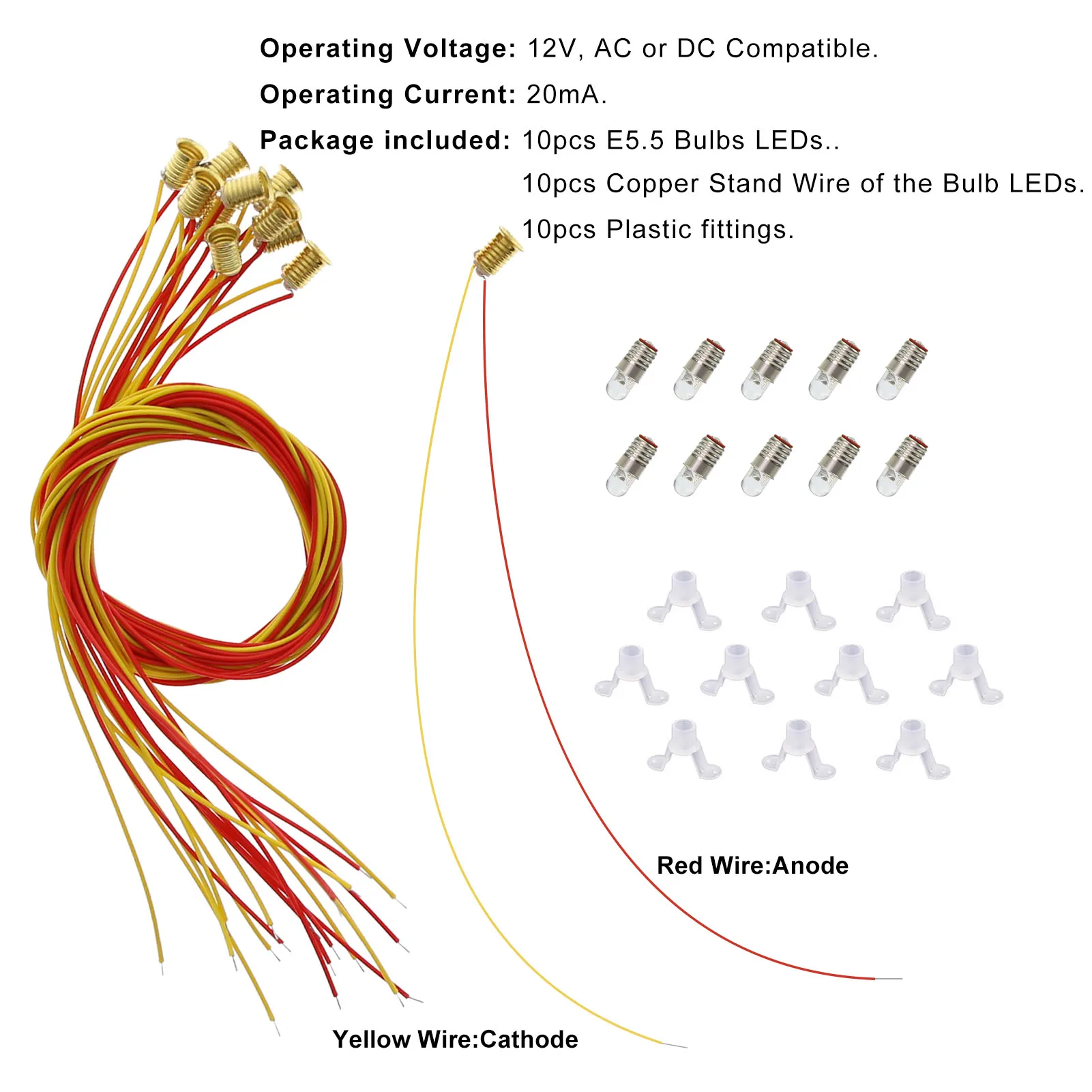 10-Piece E5/E5.5 Miniature LED Set for Models 10 10-Piece E5/E5.5 Miniature LED Set for Models - Image 10