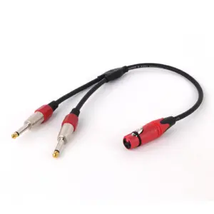 Dual 1/4 TS to XLR Y-Splitter Cable 0.3m/0.5m 17 Sdb3b577527744a17a7950bec2a28131dV