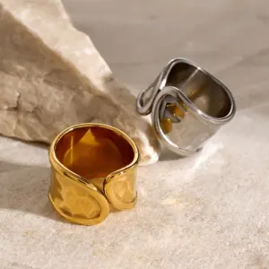 Stainless Steel Hammered Wide Ring JDR2405054 9 Sdb3c55cb226045f19edb7eb31c932c393