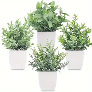 Artificial Bonsai Set with Modern White Pots