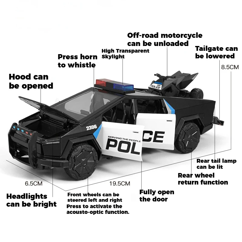 Police Tesla Model S Diecast Collection Piece 3 Police Tesla Model S Diecast Collection Piece - Image 3